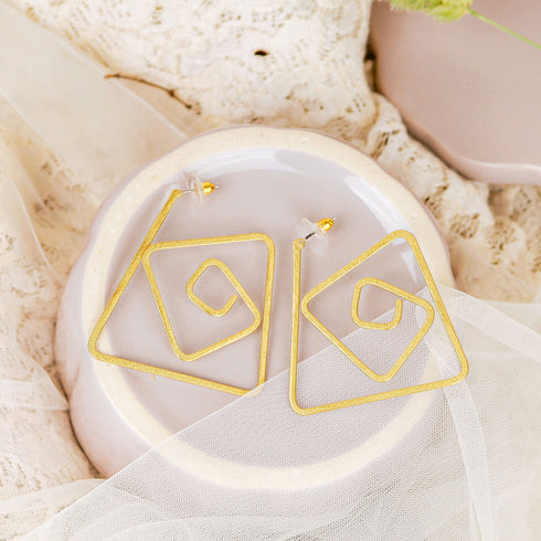 Stylish Spiral Triangle Hoop - The Earth Store - Fashion Accessories
